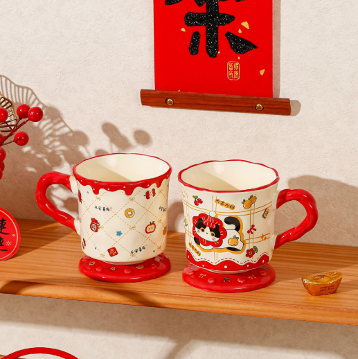 Wedding Ceramic Mug Set – Cute Couple Coffee Cups, Gift for Newlyweds