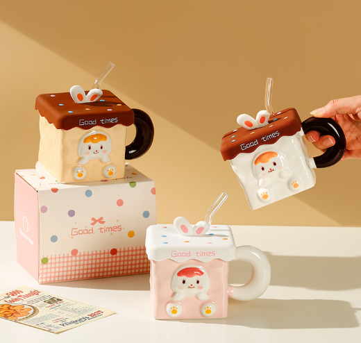 Cute Creative Ceramic Mug – Student Coffee & Water Cup