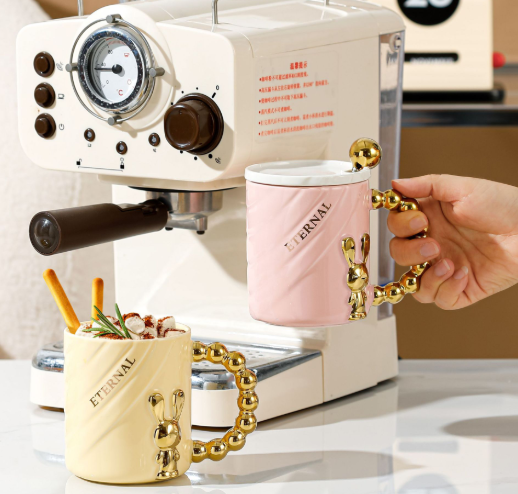 New Pearl Glaze Ceramic Mug – Colorful Embossed Coffee Cup for Home