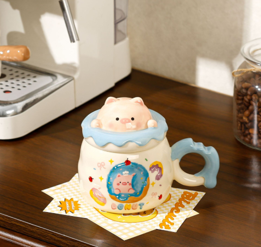 Cute Creative Ceramic Mug – Student Coffee & Water Cup