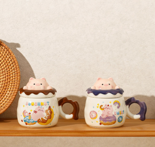 Cute Creative Ceramic Mug – Student Coffee & Water Cup