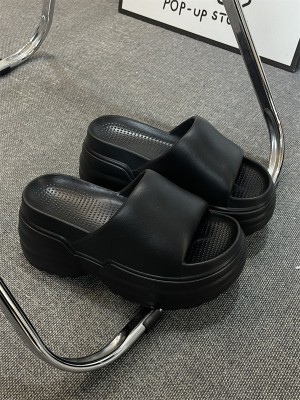 Women’s 9cm High Platform Block Heel Sandals Fashion Slip-On Slippers