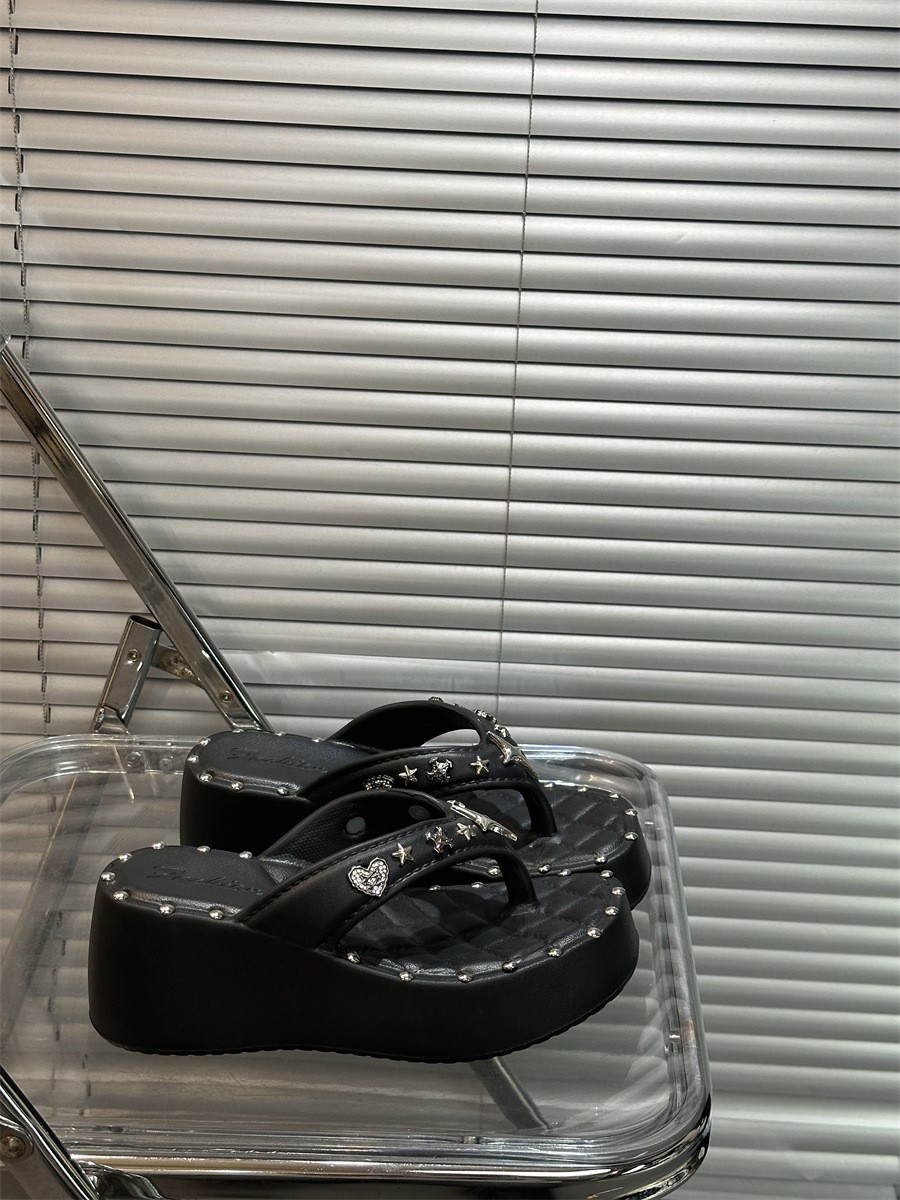 Women’s 7cm Platform Star Flip Flops Thick Sole Summer Slippers