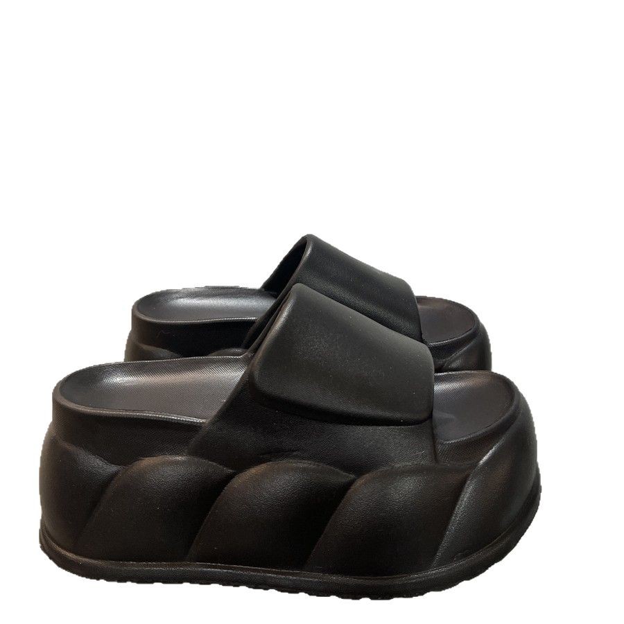 Women’s 9cm Platform Slippers Solid Color Summer Slip-On Sandals